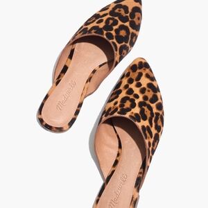 Madewell Leopard Print Pointed-Toe Slip-On Mules - Tan & Black
